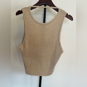 Princess Polly Beige Ribbed Tank Top